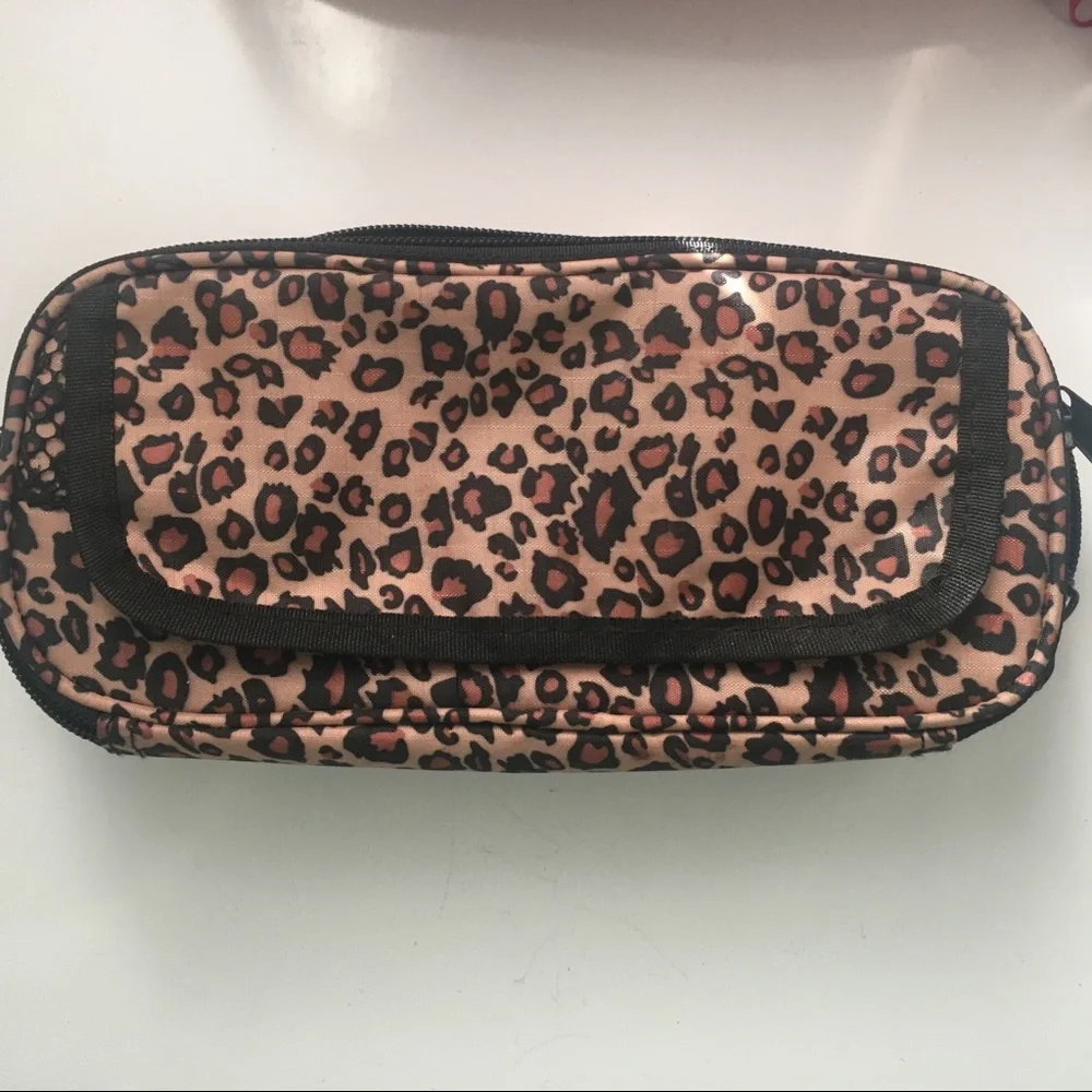 Two Pencil Cases: Cheetah Print and Hot Pink Cases